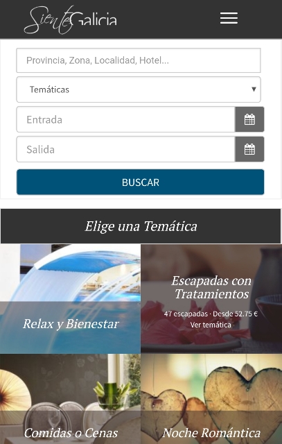 Web de reservas de Siente Galicia